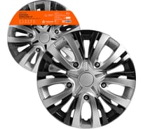 Колесные колпаки Airline 13 Лион Т серебристый/черный, карбон, комплект 2 шт. AWCC-13-05