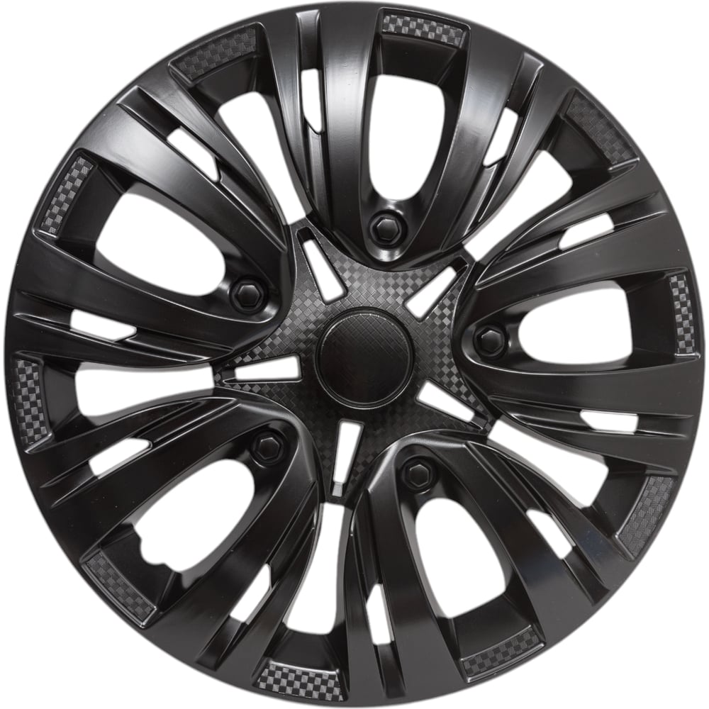 Колпаки колесные 16" "Лион", черный глянец, карбон, компл. 2 шт.()