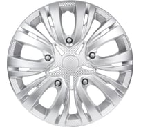 Колесные колпаки Airline 16 Лион, серебристый, карбон, комплект 2 шт. AWCC-16-24