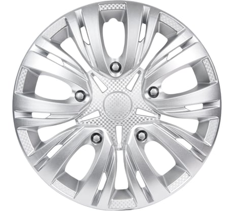 Колесные колпаки Airline 16 Лион, серебристый, карбон, комплект 2 шт. AWCC-16-24