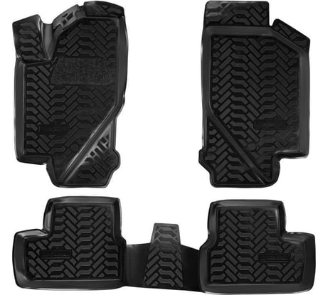 Ковры Airline для LADA Granta 11-, 4 шт., высокий борт, 3D с подпятником, ТЭП, черные ACM-PS-02