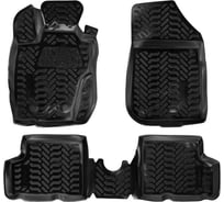 Ковры Airline для Renault Duster 4WD 11-15, 4 шт., крепеж, высокий борт, 3D с подпятником, ТЭП, черные ACM-PS-54