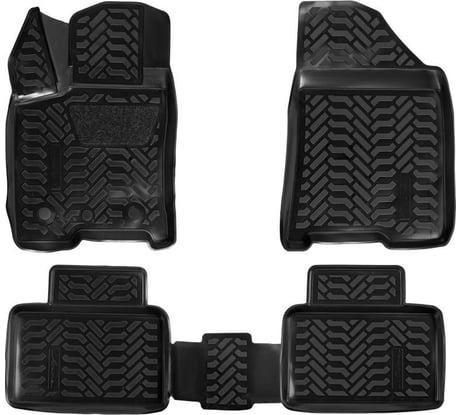 Ковры Airline для LADA Vesta 15-, 4 шт., крепеж, высокий борт, 3D с подпятником, ТЭП, черные ACM-PS-07