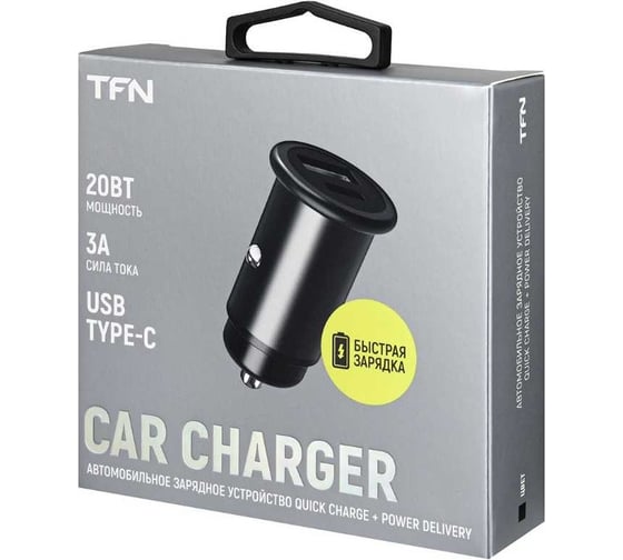 Автомобильное зарядное устройство TFN АЗУ2 RAPID QC+PD 20W black б/кабеля -CCRPD18W03 TFN-CCRPD18W03