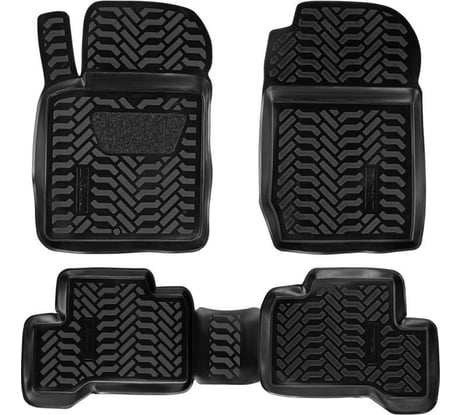 Ковры Airline для Suzuki Grand Vitara 5 дв. 05-, 12-, 4 шт., высокий борт, 3D с подпятником, ТЭП, черные ACM-PS-63