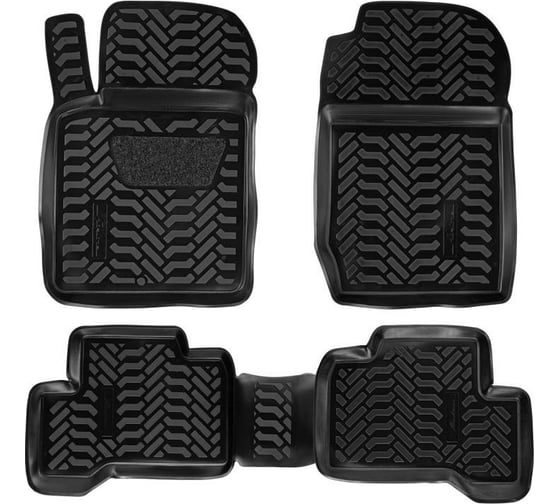 Ковры Airline для Suzuki Grand Vitara 5 дв. 05-, 12-, 4 шт., высокий борт, 3D с подпятником, ТЭП, черные ACM-PS-63