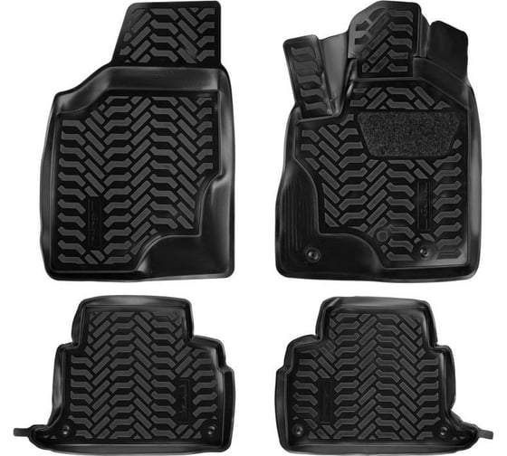 Ковры Airline для Toyota Harrier 2WD RHD 03-13, 4 шт., высокий борт, 3D с подпятником, ТЭП, черные ACM-PS-70 1