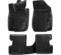 Ковры Airline для LADA Largus 12-, 4 шт., крепеж, высокий борт, 3D с подпятником, 1-2й ряд, ТЭП, черные ACM-PS-04