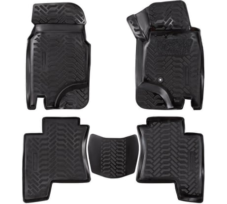 Ковры Airline для Toyota Pajero II 5D 91- RHD, 5 шт., высокий борт, 3D с подпятником, ТЭП, черные ACM-PS-78