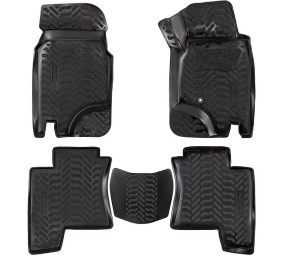 Ковры Airline для Toyota Pajero II 5D 91- RHD, 5 шт., высокий борт, 3D с подпятником, ТЭП, черные ACM-PS-78 1