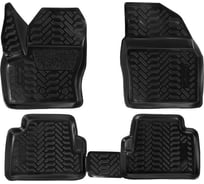 Ковры Airline для Ford Kuga 2013-, 4 шт., высокий борт, 3D с подпятником, ТЭП, черные ACM-PS-30