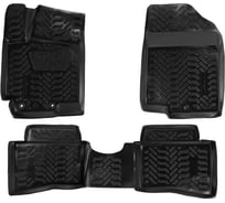 Ковры Airline для Hyundai Solaris I 10-17, 4 шт., крепеж, высокий борт, 3D с подпятником, ТЭП, черные ACM-PS-36