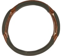 Оплетка SKYWAY Wood-1 2 подушечки M Черно/Коричневая экокожа S01102002