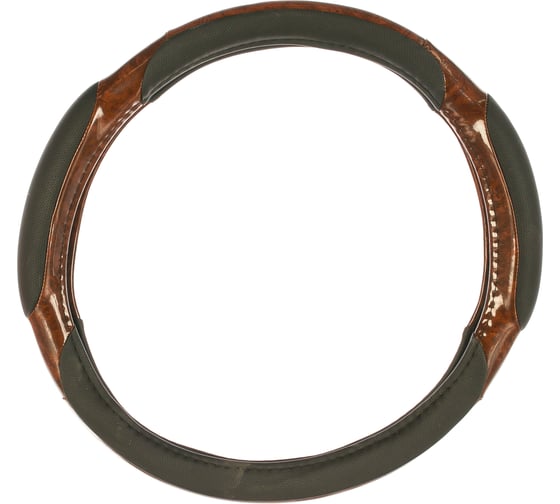 Оплетка SKYWAY Wood-1 2 подушечки M Черно/Коричневая экокожа S01102002 1