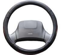 Оплетка SKYWAY Wood-7 L Черная экокожа S01102381