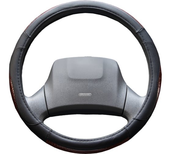 Оплетка SKYWAY Wood-7 L Черная экокожа S01102381 1