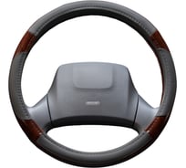 Оплетка SKYWAY Wood-2 L Серая экокожа S01102330