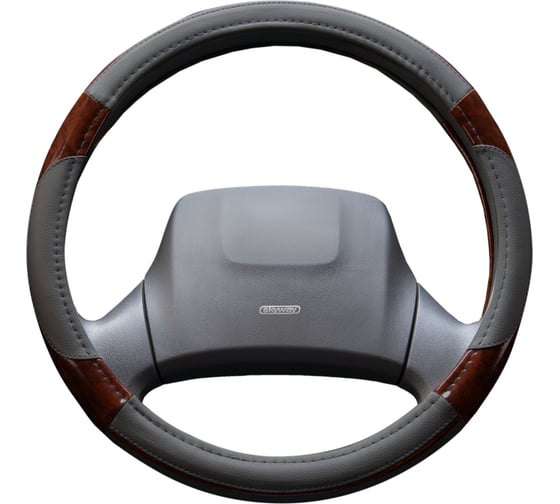 Оплетка SKYWAY Wood-2 L Серая экокожа S01102330 1