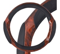 Оплетка SKYWAY Wood-1 2 подушечки L Черно/Коричневая экокожа S01102001