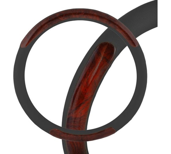 Оплетка SKYWAY Wood-6 M Черная экокожа S01102170 1