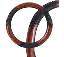 Оплетка SKYWAY Wood-3 XL Черно/Коричневая экокожа S01102085