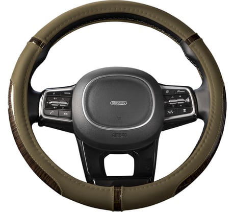 Оплетка SKYWAY Wood-10 M Бежевая экокожа S01102440