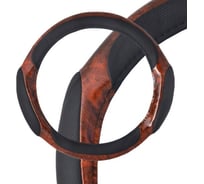 Оплетка SKYWAY Wood-1 2 подушечки XL Черно/Коричневая экокожа S01102003