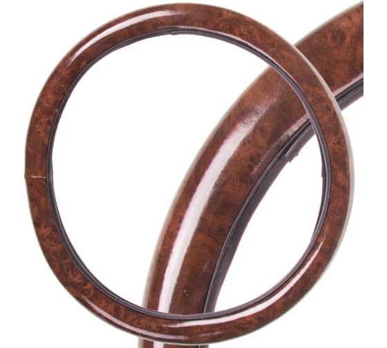 Оплетка SKYWAY Wood-9 S Коричневая экокожа дерево, рифленая ECO S01102287 1