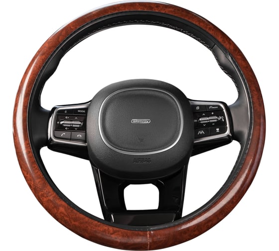 Оплетка SKYWAY Wood-4 M Коричневая экокожа S01102038