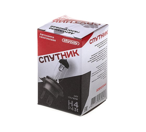 Автолампа SKYWAY H4 24V 100/90W P43t 2-конт СПУТНИК S09101044