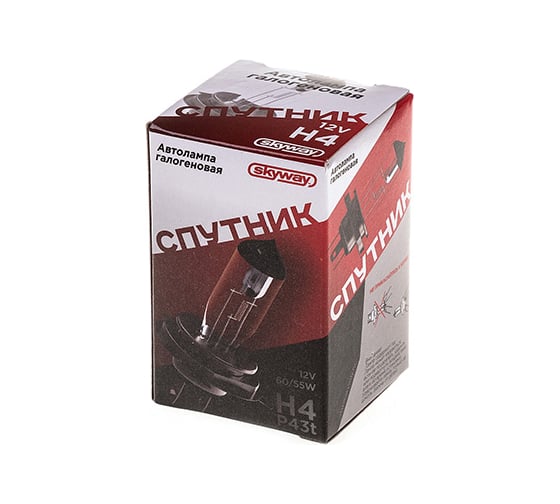 Автолампа SKYWAY H4 60/55W P43t 2-конт СПУТНИК S09101040