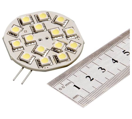 Автолампа диод SKYWAY T4 R10W 15 SMD 2-контурная, белая S08201207