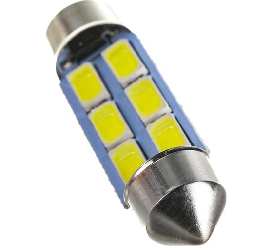 Автолампа диод SKYWAY T11 C5W 6 SMD диодов 1-контурная 36мм белая S08201180