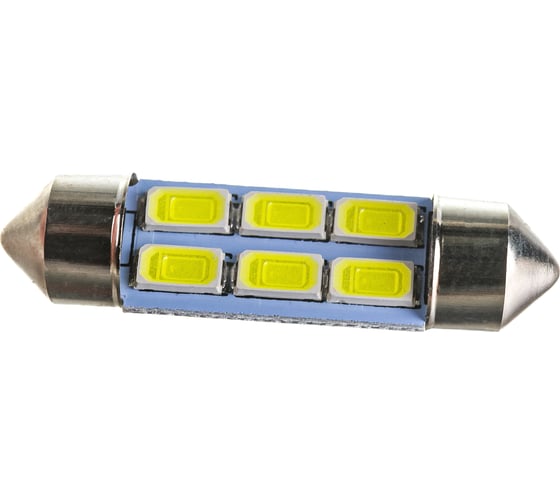 Автолампа диод SKYWAY T11 C5W 6 SMD диодов 1-контурная 36мм белая S08201180