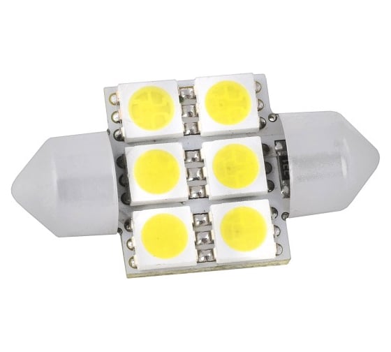Автолампа диод SKYWAY T11 C5W 6 SMD диодов 1-контурная 31мм белая S08201185 1