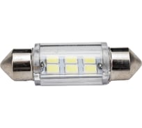 Автолампа SKYWAY диод T11 (C5W) 12V 6 SMD диодов 1-конт 36мм Белая S08201179