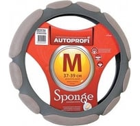 Оплетка руля AUTOPROFI алькантара, 9 подушек, наполнитель 2 см поролон с памятью, темн.серый, разм. М SP-9029 D.GY (M)