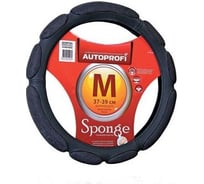 Оплетка руля AUTOPROFI алькантара, 9 подушек, наполнитель 2 см поролон с памятью, черный, разм. М SP-9029 BK (M)
