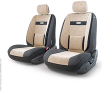 Авточехлы-трансформеры AUTOPROFI COMFORT, велюр, 6 предм., анатом. поддержки, карман, липучки, широкие резинки, AIRBAG, передний ряд чёрн./св.бежевый TRS/COM-001 BK/L.BE