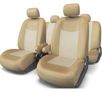 Авточехлы AUTOPROFI GRAND, искусствен. кожа, 13 предм., карман, 6 молний т.беж./св.бежевый, разм. М GND-1305G D.BE/L.BE (M)