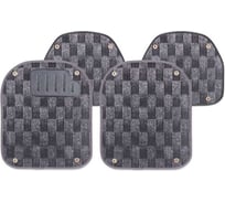 Ковролиновые вкладыши для ковриков AUTOPROFI TER-500i, компл. из 4 предм., 2 передних 48x40 см., 2 задних 36x40 см., материал ковролин тём.серая шахматка PET-500i D.GY/CHESS