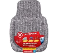Автомобильный коврик AUTOPROFI универсальный, ванночка для переднего ряда, 1 шт., 63x46 см, ковролин, серый PET-160f GY