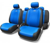 Авточехлы AUTOPROFI GENERATION, велюр, 11 предм., карман, 3 молнии чёрн./синий, разм. М GEN-1105 BK/BL (M)