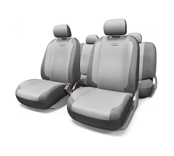 Авточехлы AUTOPROFI GENERATION, велюр, 11 предм., карман, 3 молнии т.сер./св.серый, разм. М GEN-1105 D.GY/L.GY (M) 1