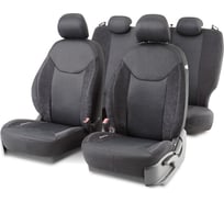 Авточехлы AUTOPROFI DINAMICA, велюр/сетка AIR MESH, нов. лекало Slip Cover, 15 предм., карман, 6 молний, AIRBAG чёрый DIN-1505VM BK/BK