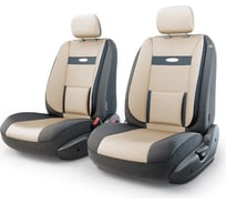 Авточехлы-трансформеры AUTOPROFI COMFORT, экокожа, спинка из эласт. экокожи, 6 предм., анатом. поддержки, карман, липучки, широкие резинки, AIRBAG, передний ряд чёрн./св.бежевый TRS/COM-001G BK/L.BE