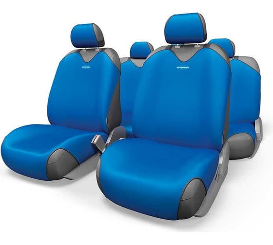Авточехлы-майки AUTOPROFI R-1 SPORT, полиэстер, 9 предметов синий R-802 BL