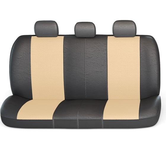 Авточехлы AUTOPROFI GRAND FULL, экокожа, спинка из эласт. экокожи, 13 предм., 2 подлокот., липучки, широкие резинки, карман, 6 молний, AIRBAG чёрн./св.бежевый GND-1305GF BK/L.BE