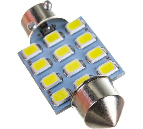 Автолампа диод SKYWAY T11 C5W 12 SMD диодов 1-контурная 36мм белая S08201156