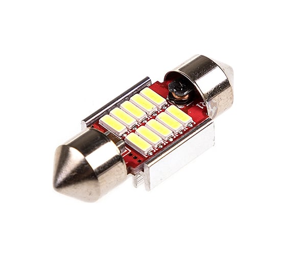 Автолампа SKYWAY диод T11 (C5W) 12/24V 10 SMD диодов 1-конт 31мм (CANBUS) белая, 2 шт. S08201308